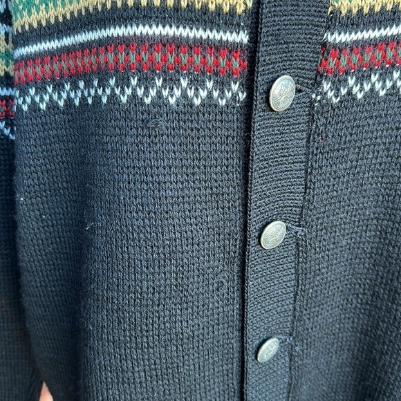 Jersild Vintage 100% Virgin Wool Fair Isle Cardigan Sweater Size Large - Picture 4 of 7
